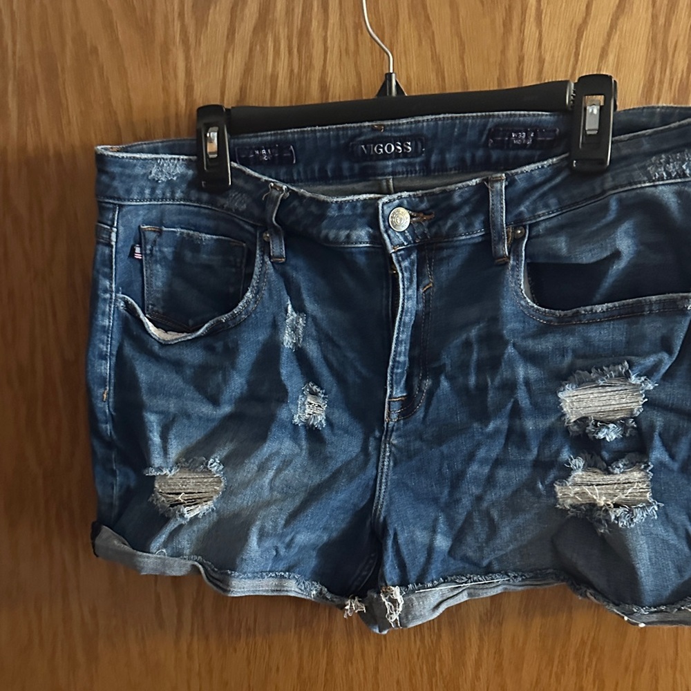 Vigoss Ripped Blue Denim Shorts